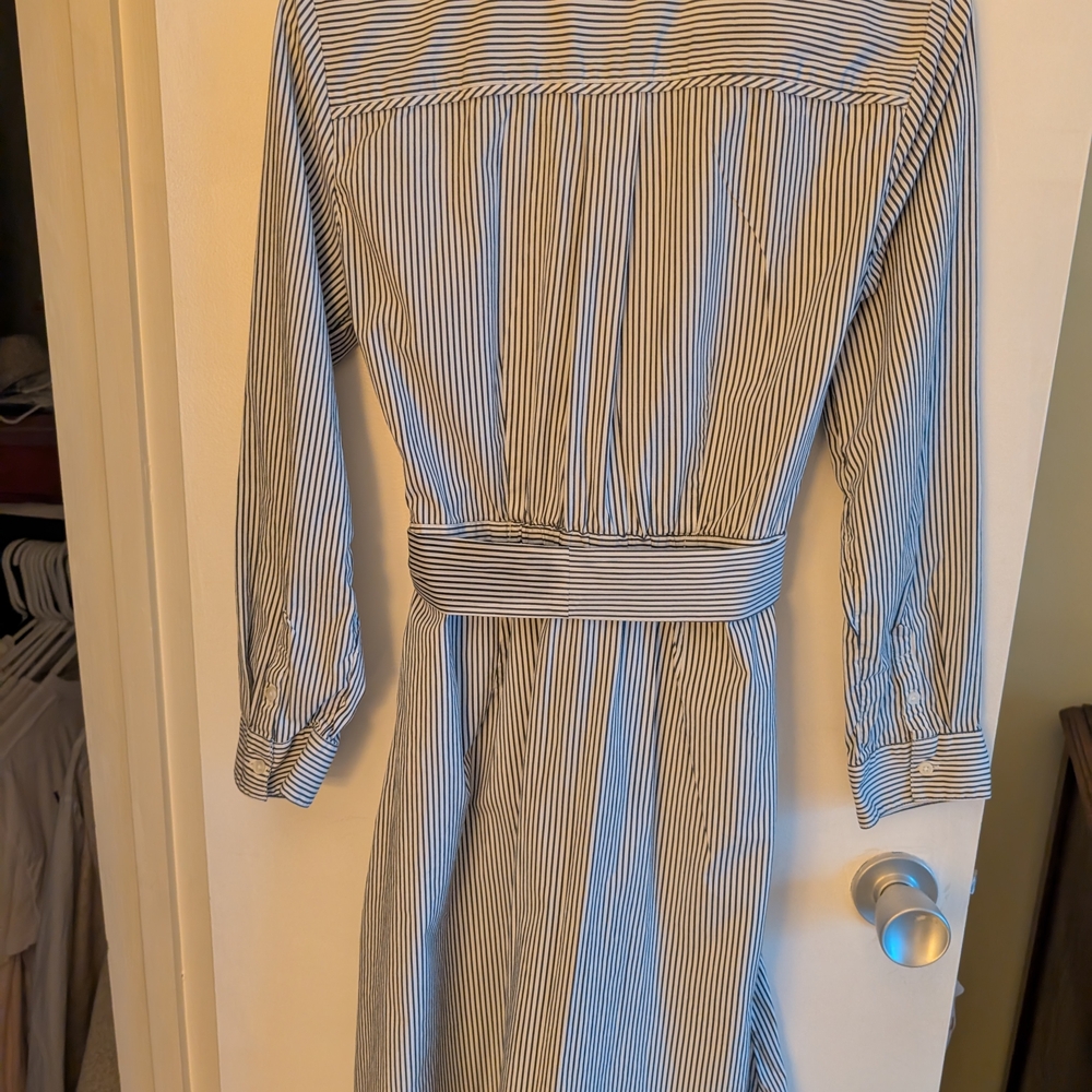 J. Crew Factory Blue and White Striped Dress - Picture 4 of 5